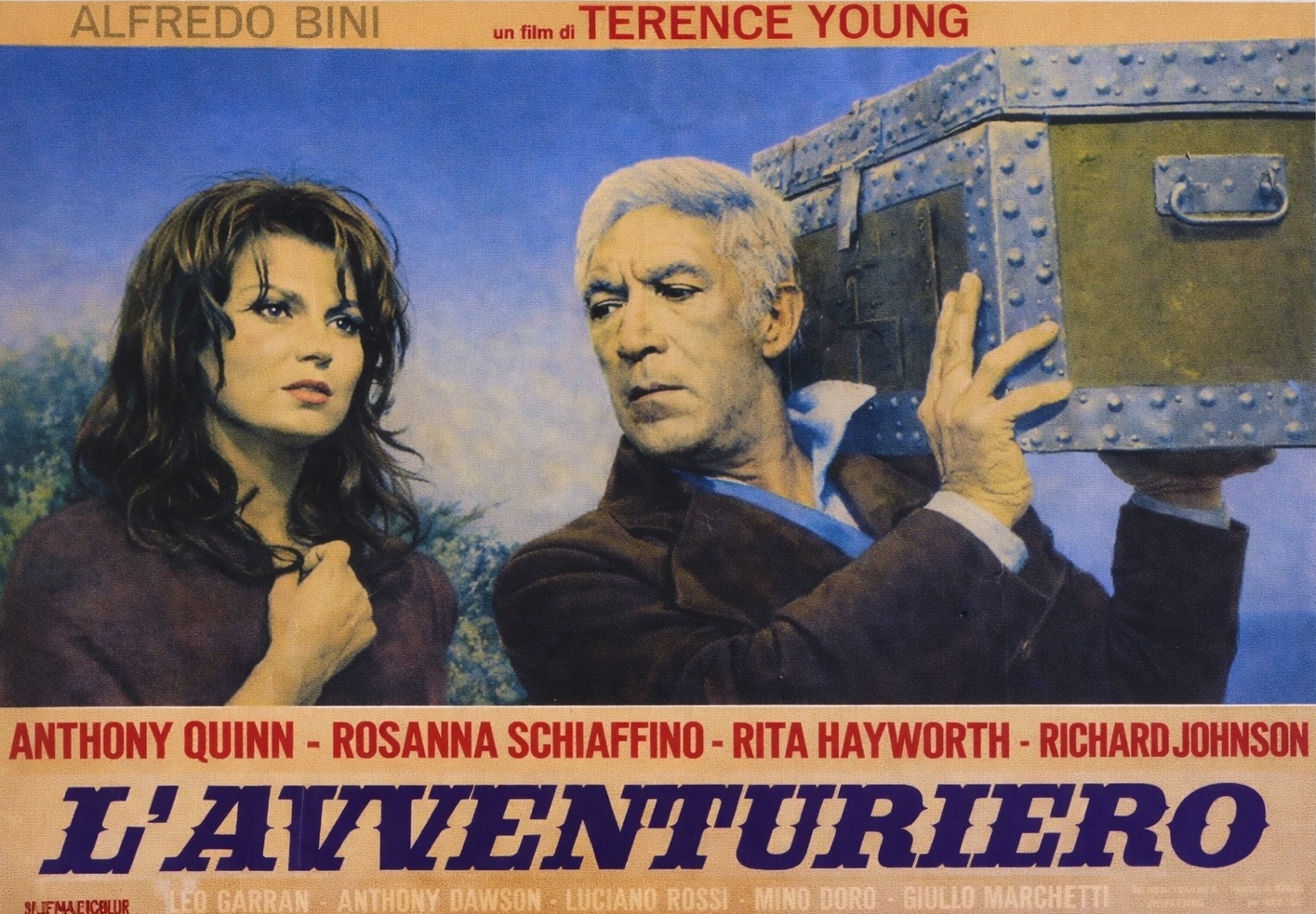 Locandina del film L’Avventuriero con Anthony Quinn e Rosanna Schiaffino, regia di Terence Young (1967)