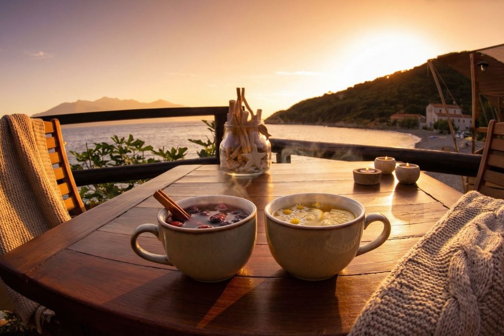 Tisane calde, atmosfera rilassante per il benessere del sonno all’Enfola